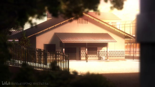 Rin teaches Shirou archery in the kyudo hall